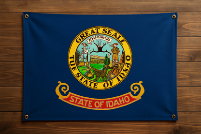 Idaho Flag with Grommets Along the Edges for Wall Hanging - Tampa Home & Garden Store