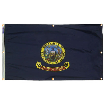 Idaho Flag with Grommets Along the Edges for Wall Hanging - Tampa Home & Garden Store