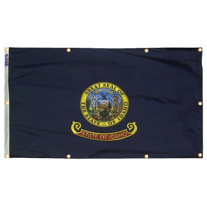 Idaho Flag with Grommets Along the Edges for Wall Hanging - Tampa Home & Garden Store