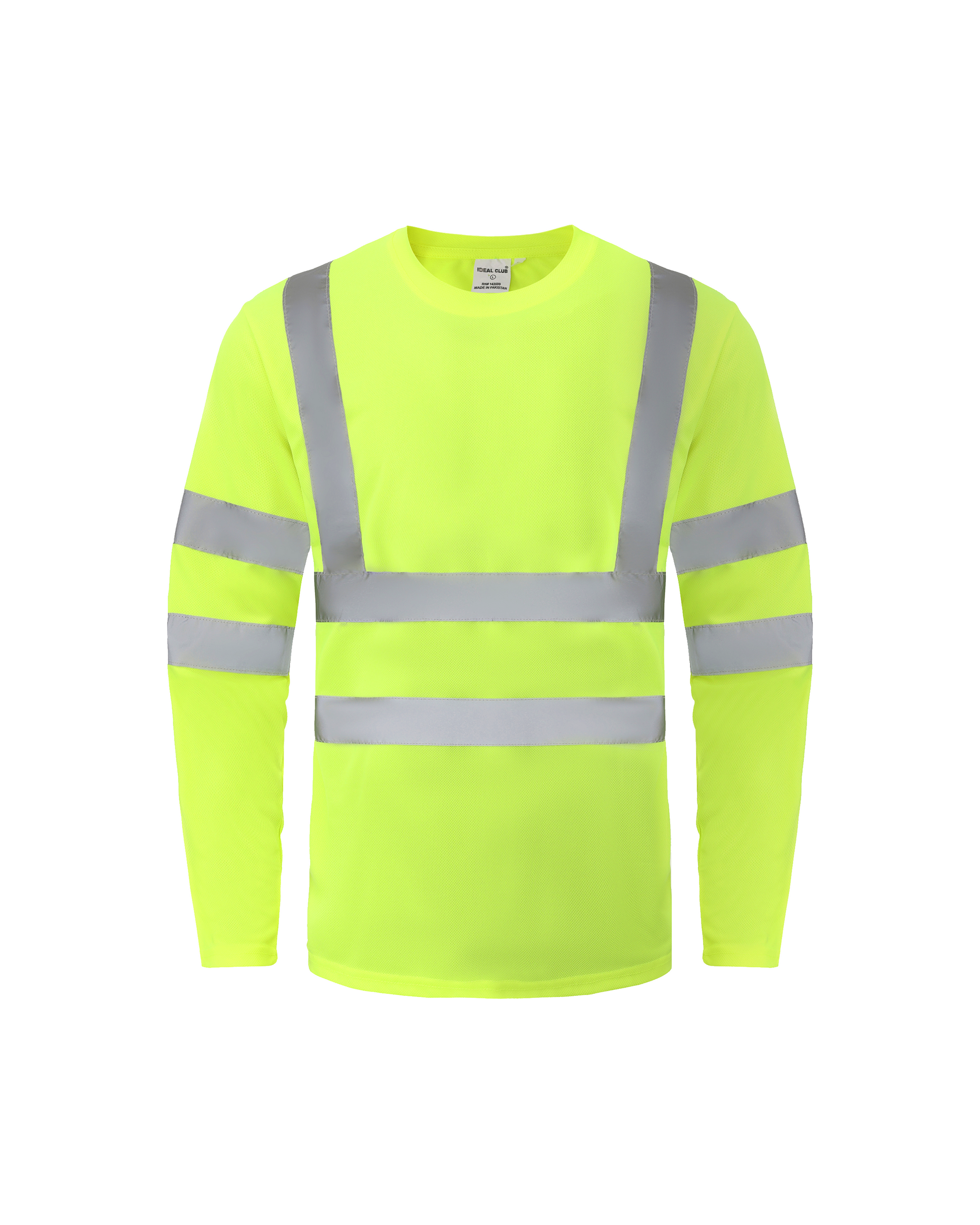 Ideal Club High Visibility ANSI/ISEA 107-2020, Type R, Class 3 Neon Long Sleeve Safety Shirt [R] - Tampa Home & Garden Store