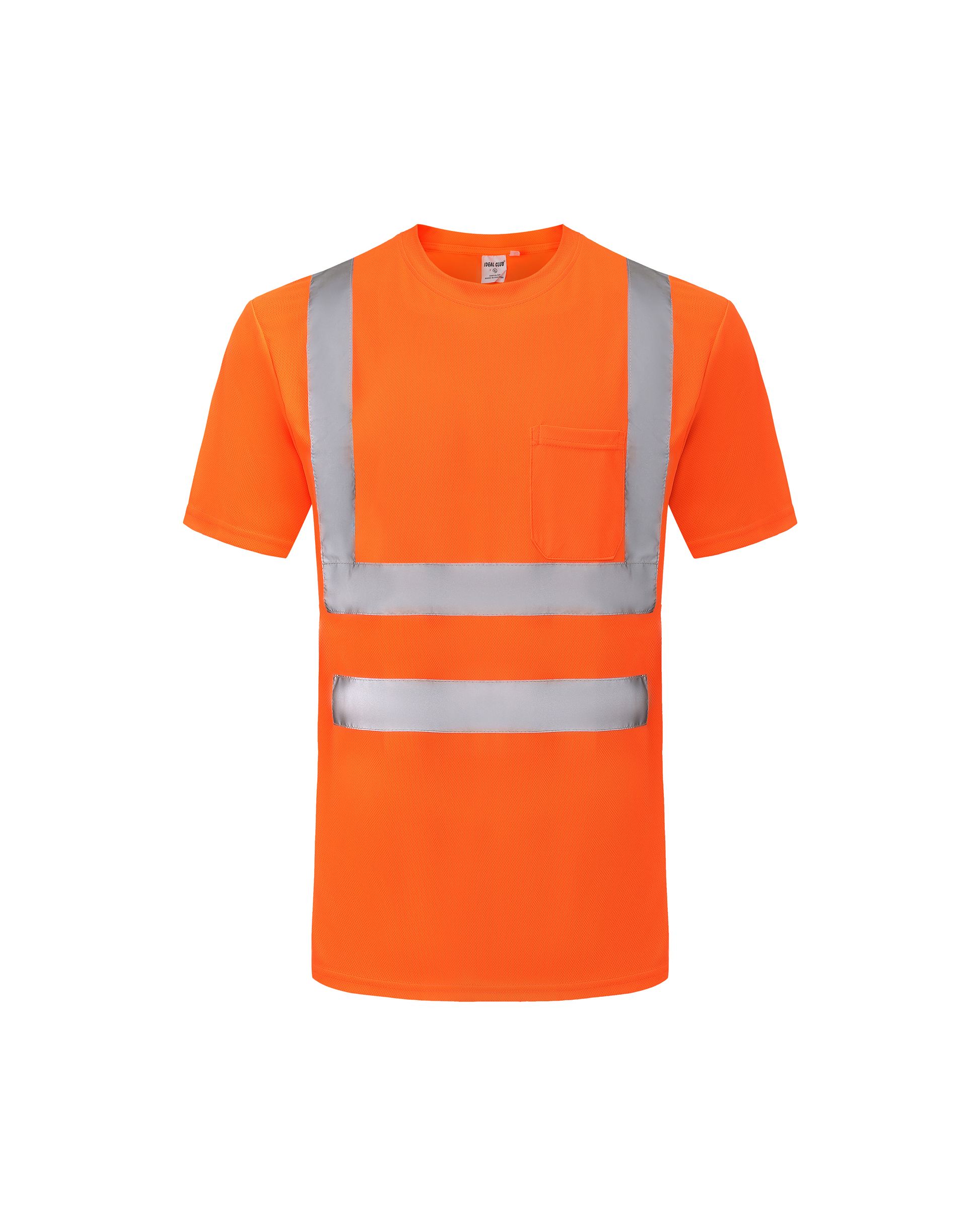 Ideal Club High Visibility ANSI/ISEA 107-2020, Type R, Class 3 Orange Short Sleeve Safety Shirt [R] - Tampa Home & Garden Store