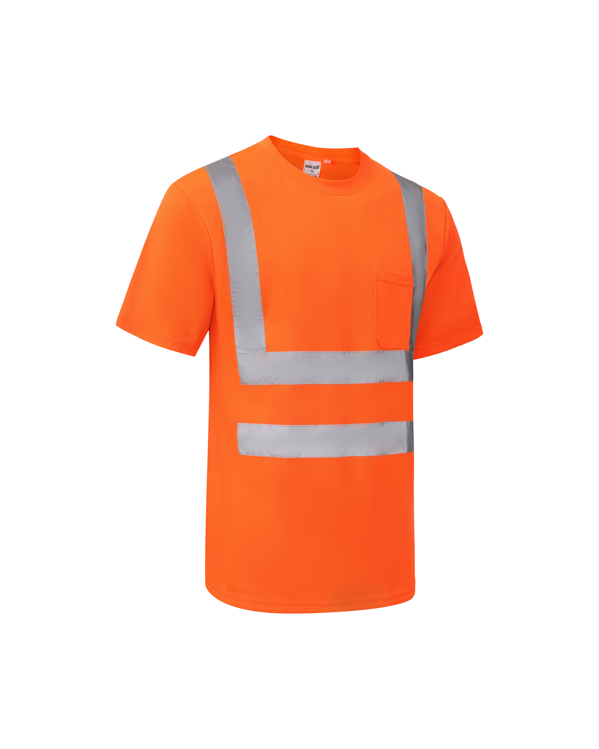 Ideal Club High Visibility ANSI/ISEA 107-2020, Type R, Class 3 Orange Short Sleeve Safety Shirt [R] - Tampa Home & Garden Store