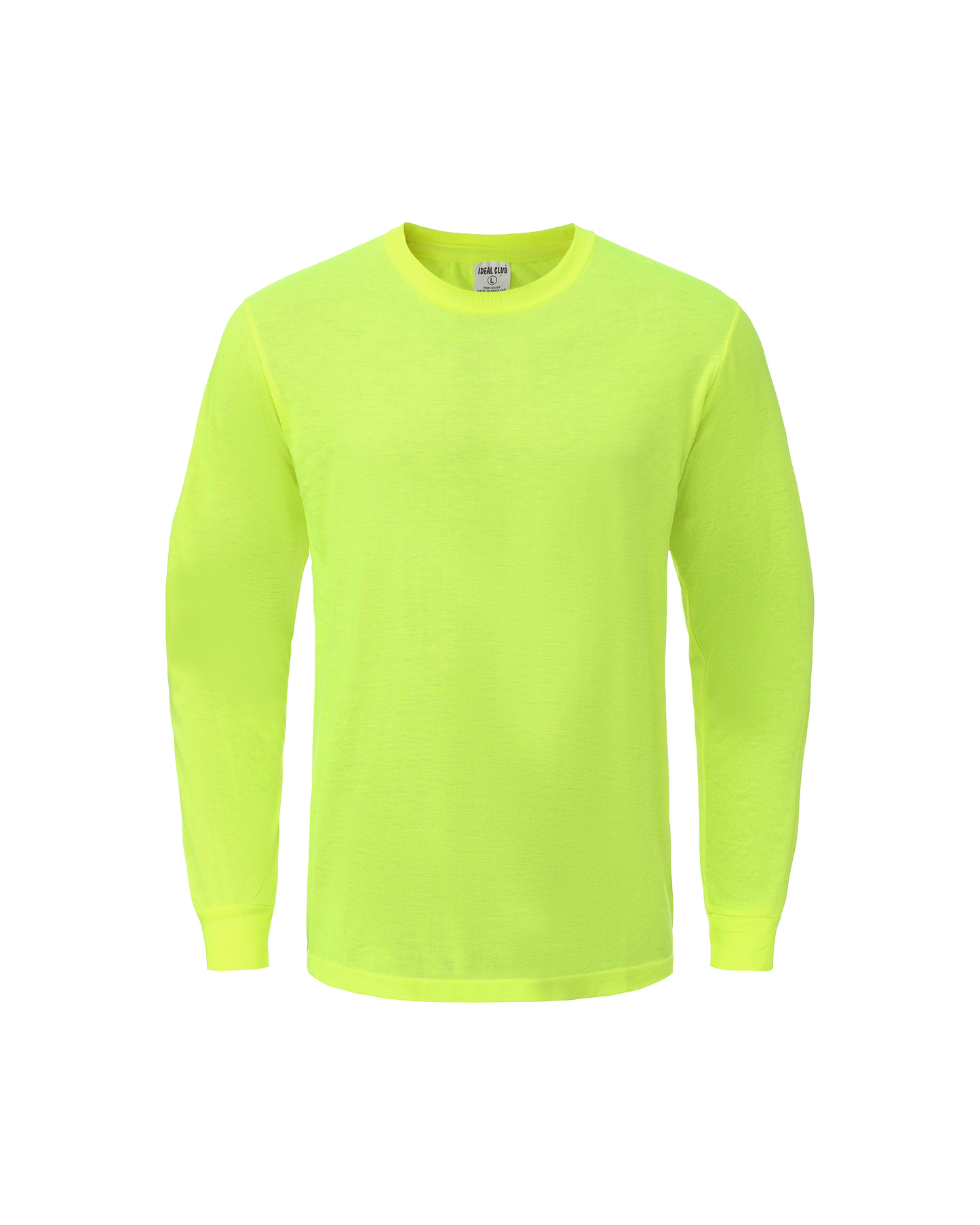 Ideal Club High Visibility Non Reflector Cotton Neon Long Sleeve Safety Shirt [R] - Tampa Home & Garden Store