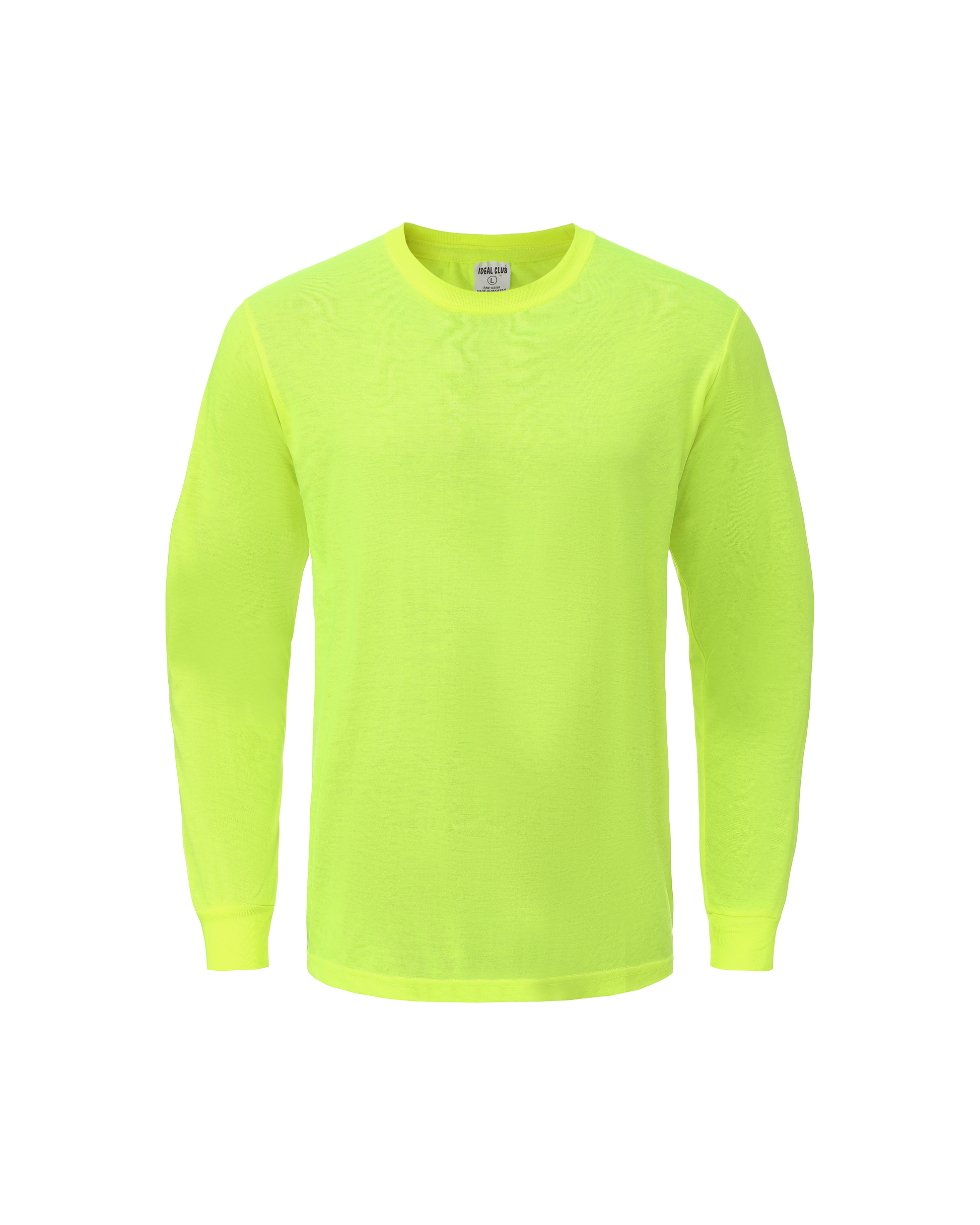 Ideal Club High Visibility Non Reflector Cotton Neon Long Sleeve Safety Shirt [R] - Tampa Home & Garden Store