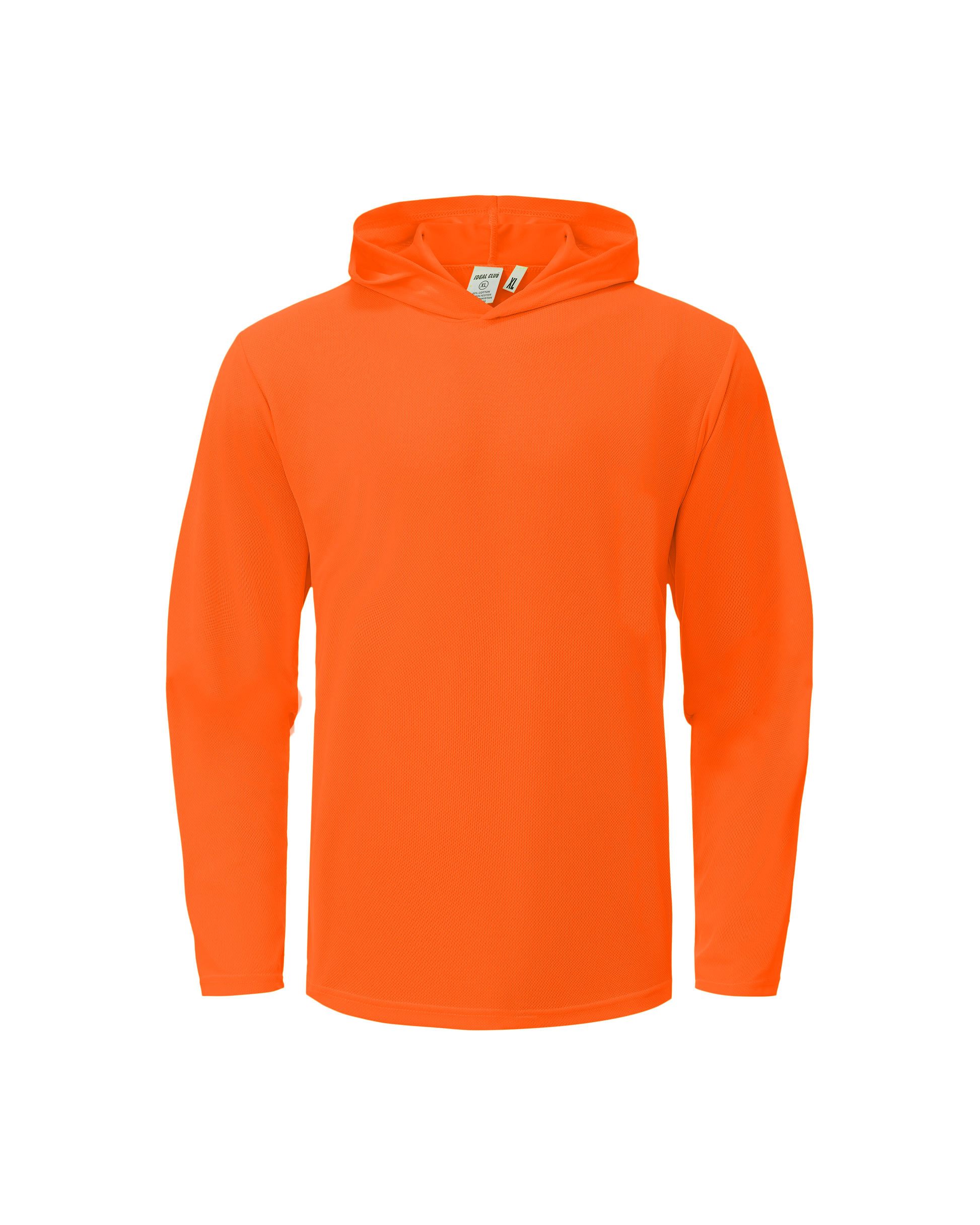 Ideal Club High Visibility Non Reflector Orange Long Sleeve Safety Hoodie [R] - Tampa Home & Garden Store