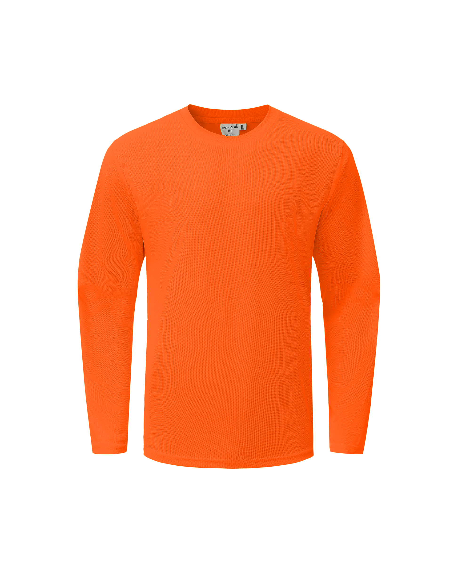 Ideal Club High Visibility Non Reflector Orange Long Sleeve Safety Shirt [R] - Tampa Home & Garden Store