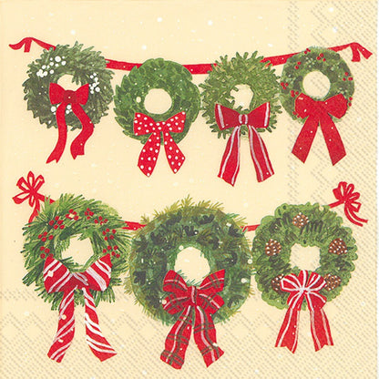 Ideal Home Range Maret's Wreath (Cream) - Lunch Napkin - Tampa Home & Garden Store