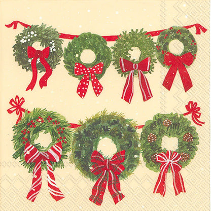 Ideal Home Range Maret's Wreath (Cream) - Lunch Napkin - Tampa Home & Garden Store