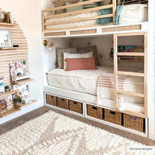 Igor Shag Area Rug by Boutique Rugs, ivory cream plush shag for bedroom decor on Tampa Home & Garden Store