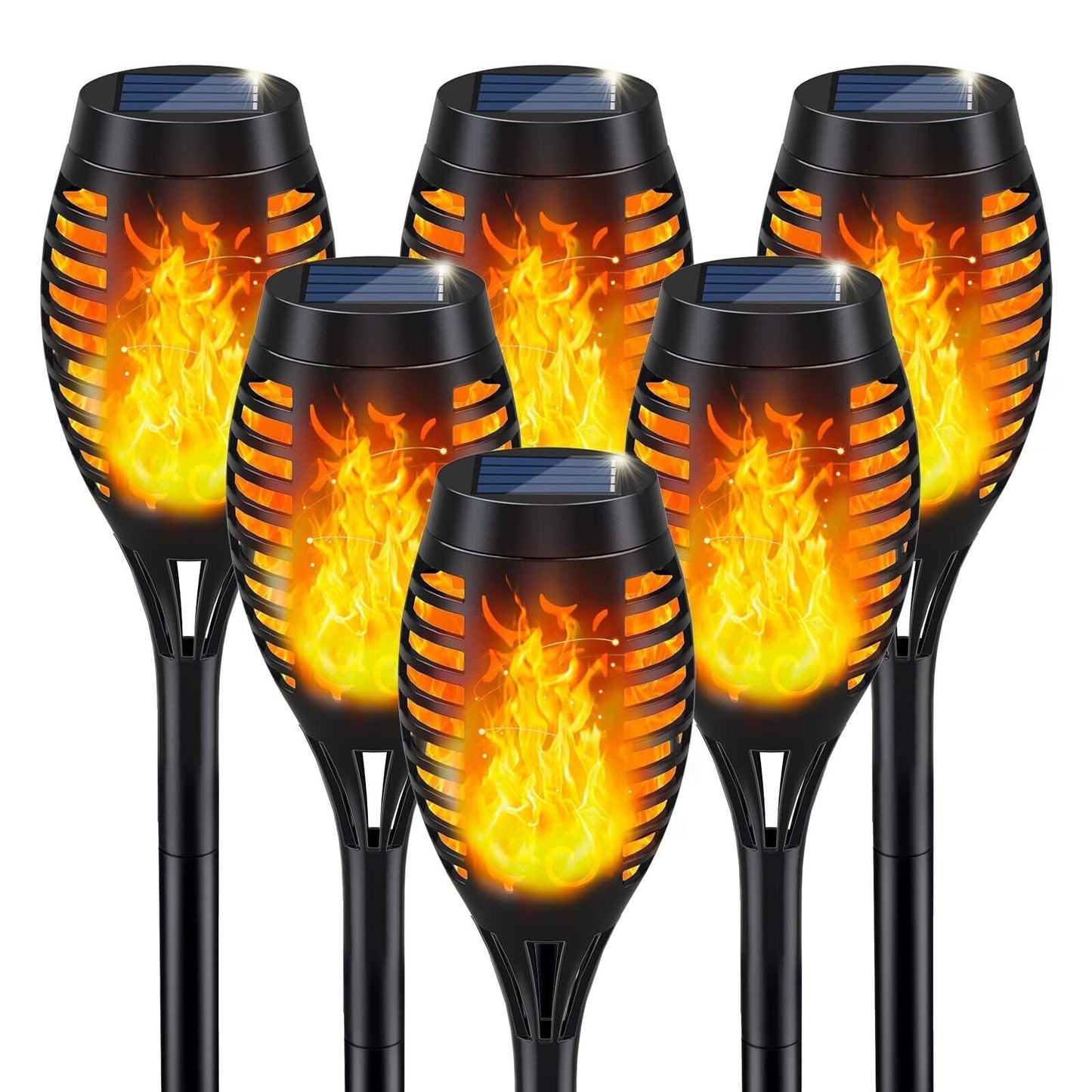 IkeeRuic Solar Torch Lights – 6 Pack Flickering Flame Outdoor Garden Lights - Tampa Home & Garden Store