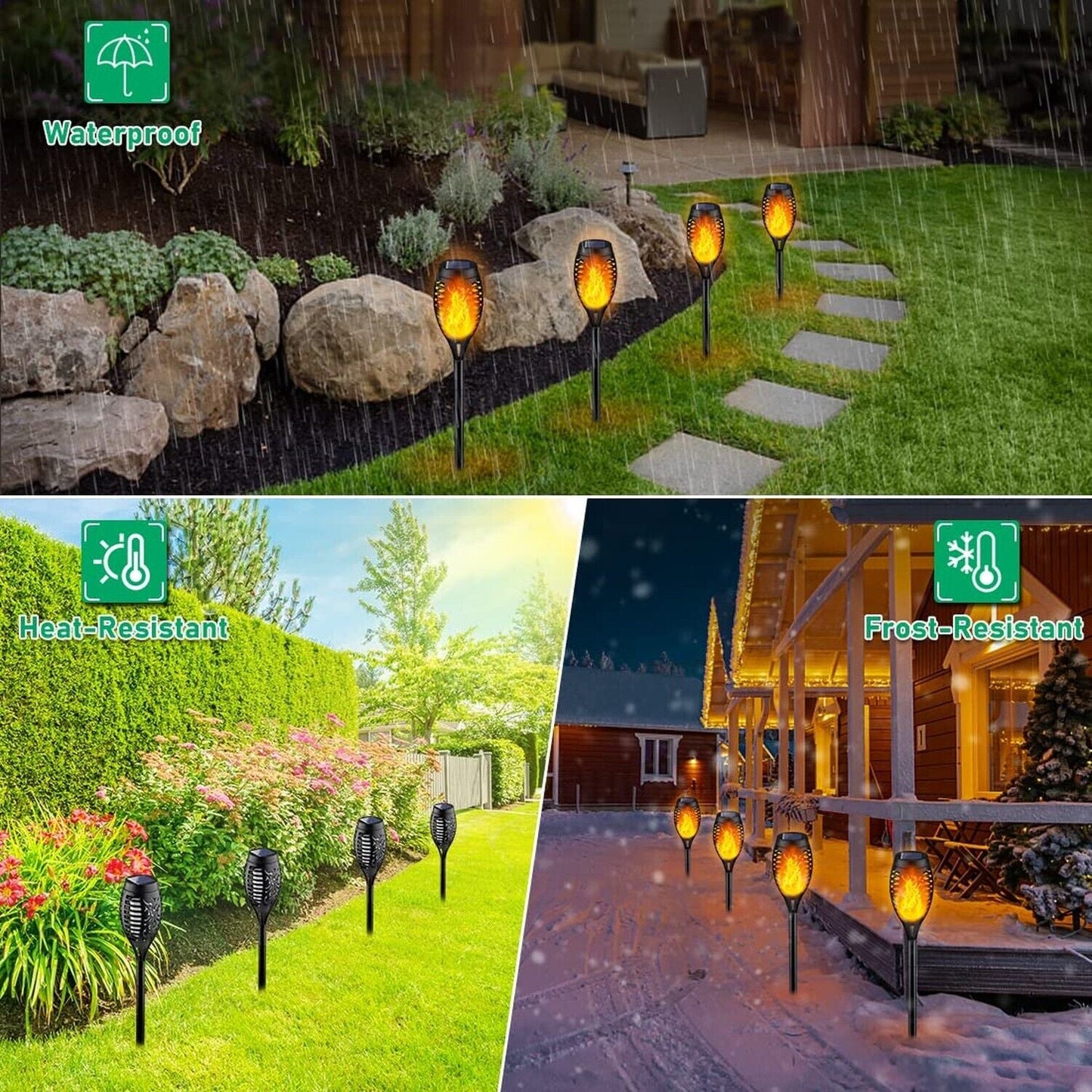IkeeRuic Solar Torch Lights – 6 Pack Flickering Flame Outdoor Garden Lights - Tampa Home & Garden Store