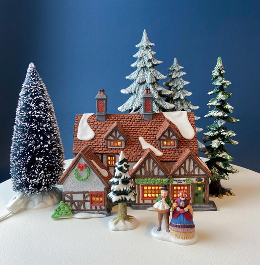 Illuminated Ashbury Inn By Dept. 56. Vintage Christmas Village Porcelain House. Dickens' Village Series. Home or Retail Decor. Kids Room. - Tampa Home & Garden Store