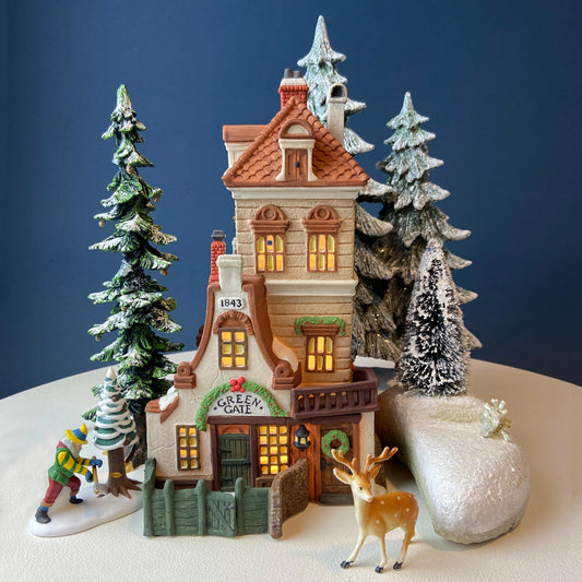 Illuminated Christmas Village Green Gate Cottage by Dept. 56. Dickens' Village. Limited Edition. Seasonal Home Retail Decor. Night Light. - Tampa Home & Garden Store