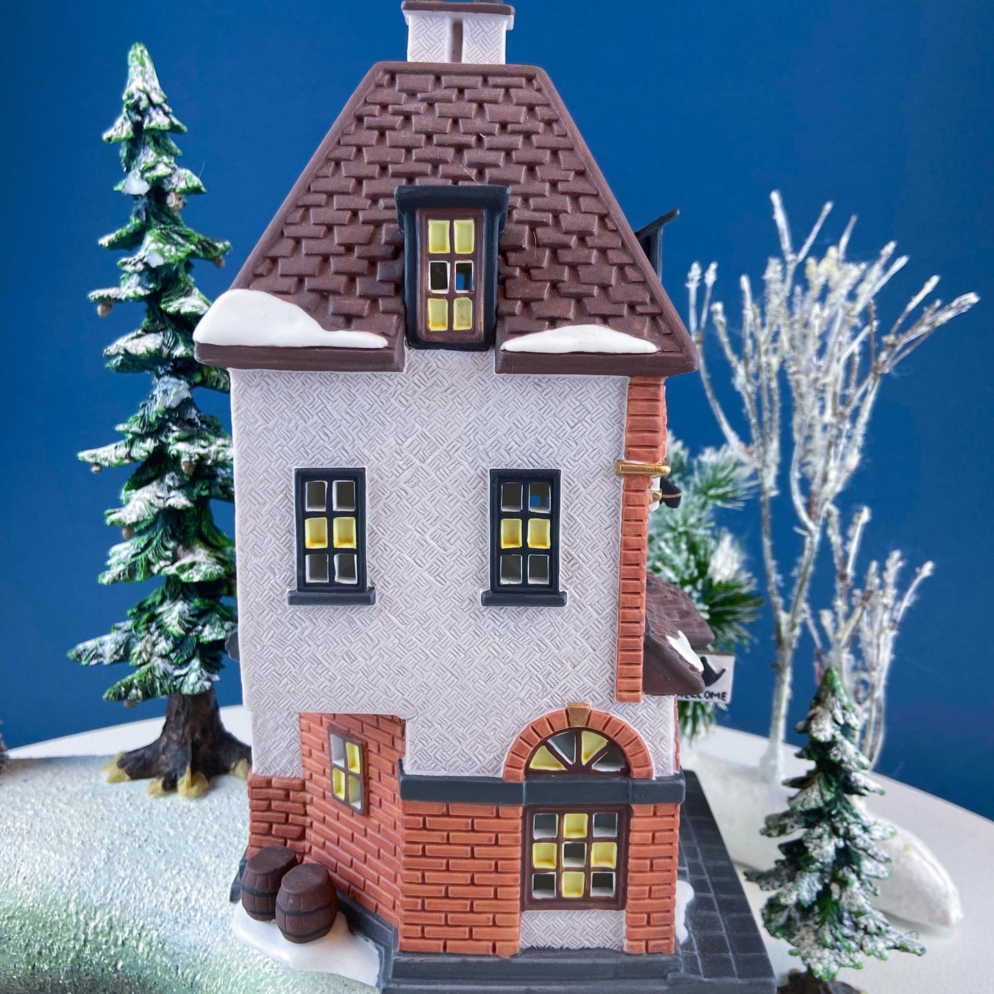 Illuminated Christmas Village Tea Seller House by Dept 56. Christmas in the City. Magical Holiday Home Retail Decor. Gift for Tea Lover. - Tampa Home & Garden Store