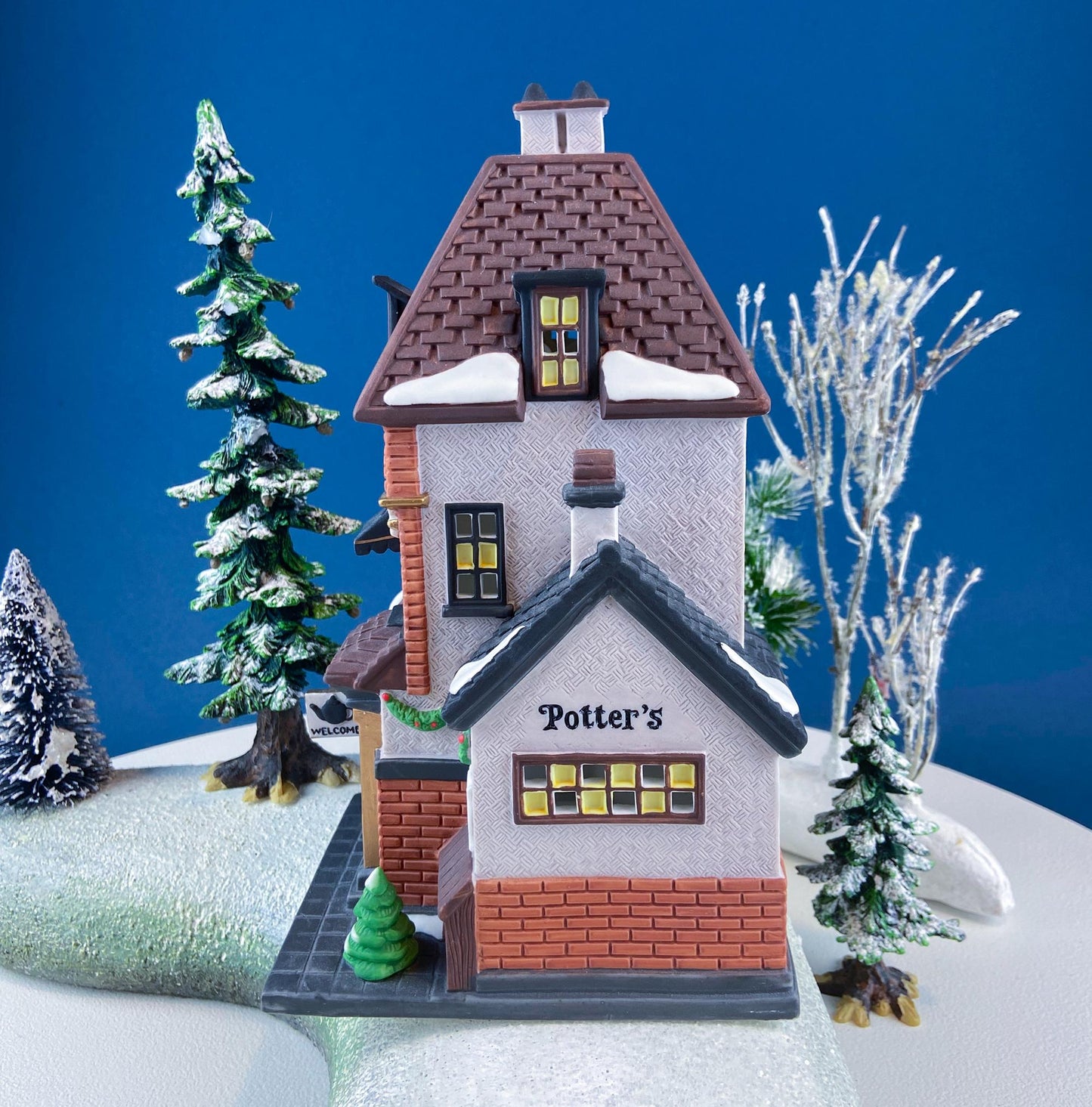Illuminated Christmas Village Tea Seller House by Dept 56. Christmas in the City. Magical Holiday Home Retail Decor. Gift for Tea Lover. - Tampa Home & Garden Store