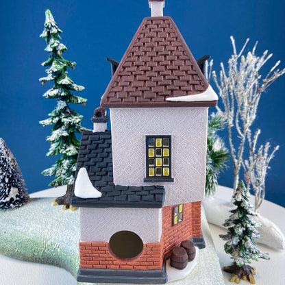 Illuminated Christmas Village Tea Seller House by Dept 56. Christmas in the City. Magical Holiday Home Retail Decor. Gift for Tea Lover. - Tampa Home & Garden Store