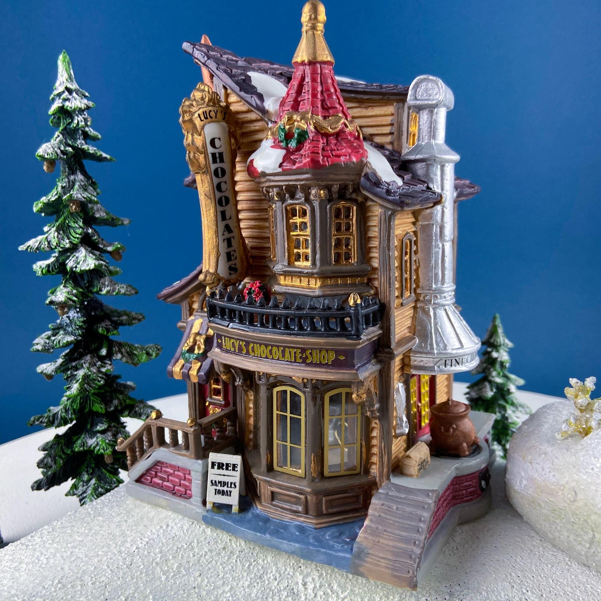 Illuminated Christmas Village Tea Seller House by Dept 56. Christmas in the City. Magical Holiday Home Retail Decor. Gift for Tea Lover. - Tampa Home & Garden Store