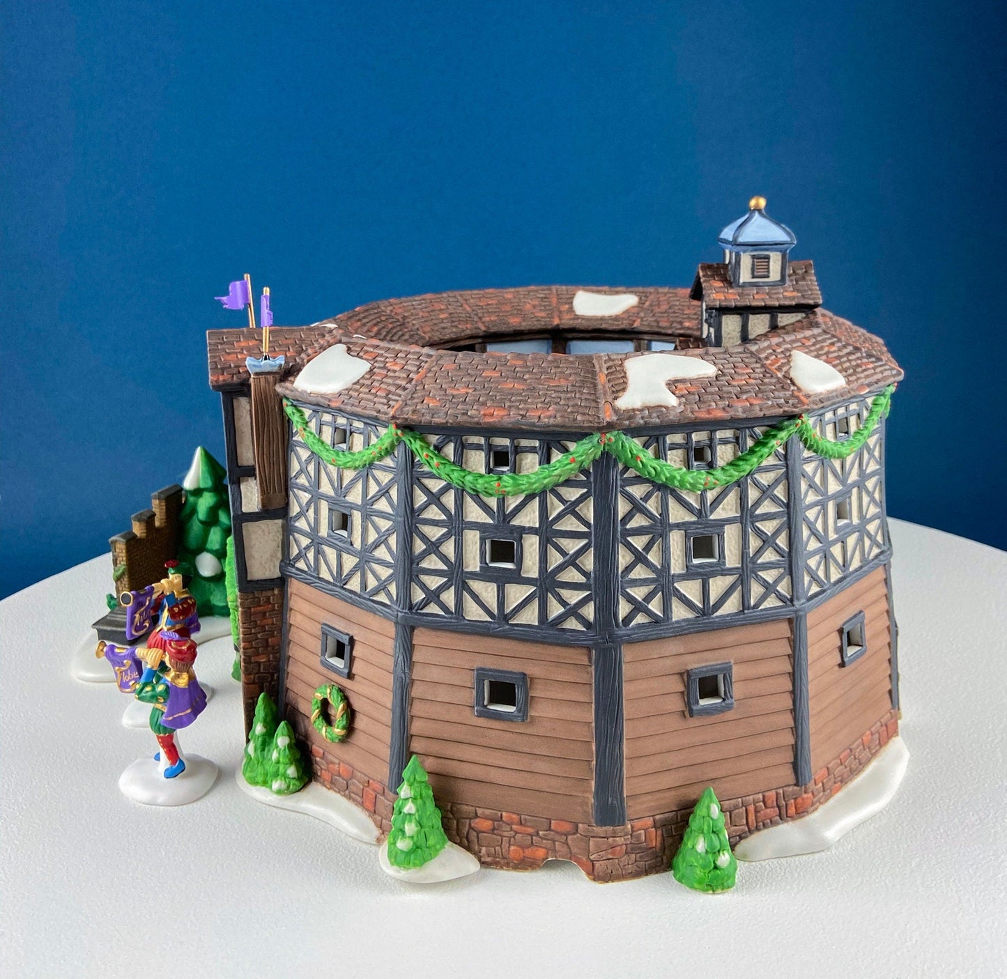 Illuminated Old Golden Globe Theater. Set of 4. Porcelain Christmas Village House by Dept. 56. Dickens' Village Hist. Landmarks Series. - Tampa Home & Garden Store