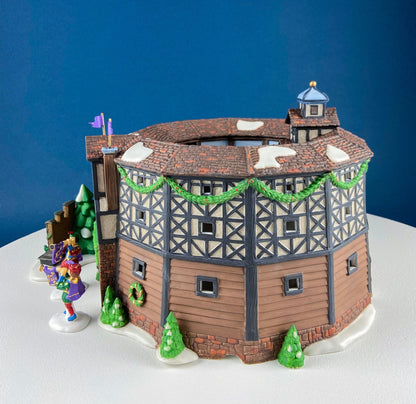 Illuminated Old Golden Globe Theater. Set of 4. Porcelain Christmas Village House by Dept. 56. Dickens' Village Hist. Landmarks Series. - Tampa Home & Garden Store