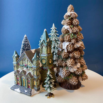Illuminated Stoney Bridge Church by Santa's Workbench Collection. Victorian Series. Christmas Village Building. Porcelain Lighted House. - Tampa Home & Garden Store