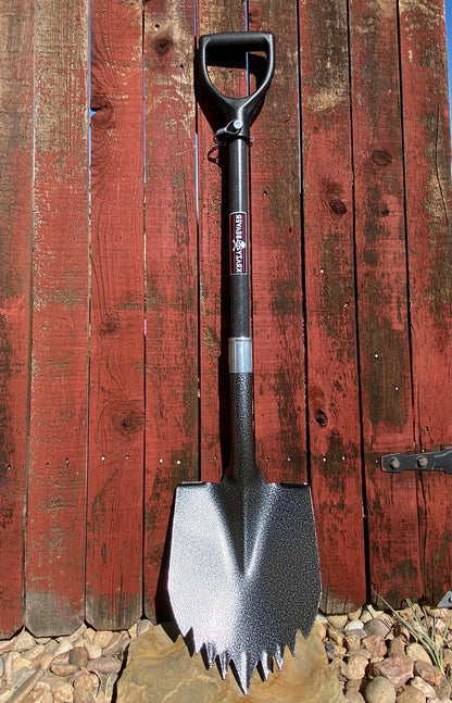 Krazy Beaver Shovel with silver vein head and black handle, serrated spade for digging on Tampa Home & Garden Store