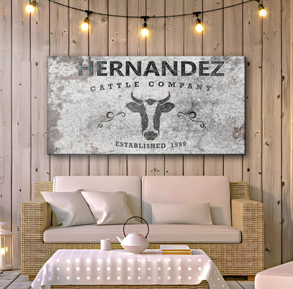 Cattle Company Sign II canvas crafting sign in rustic weathered gray by Tailored Canvases on Tampa Home & Garden Store
