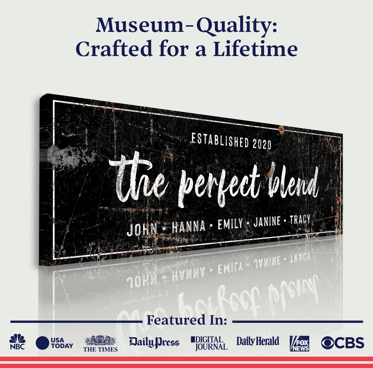 Canvas The Perfect Blend Sign III black distressed by Tailored Canvases on Tampa Home & Garden Store