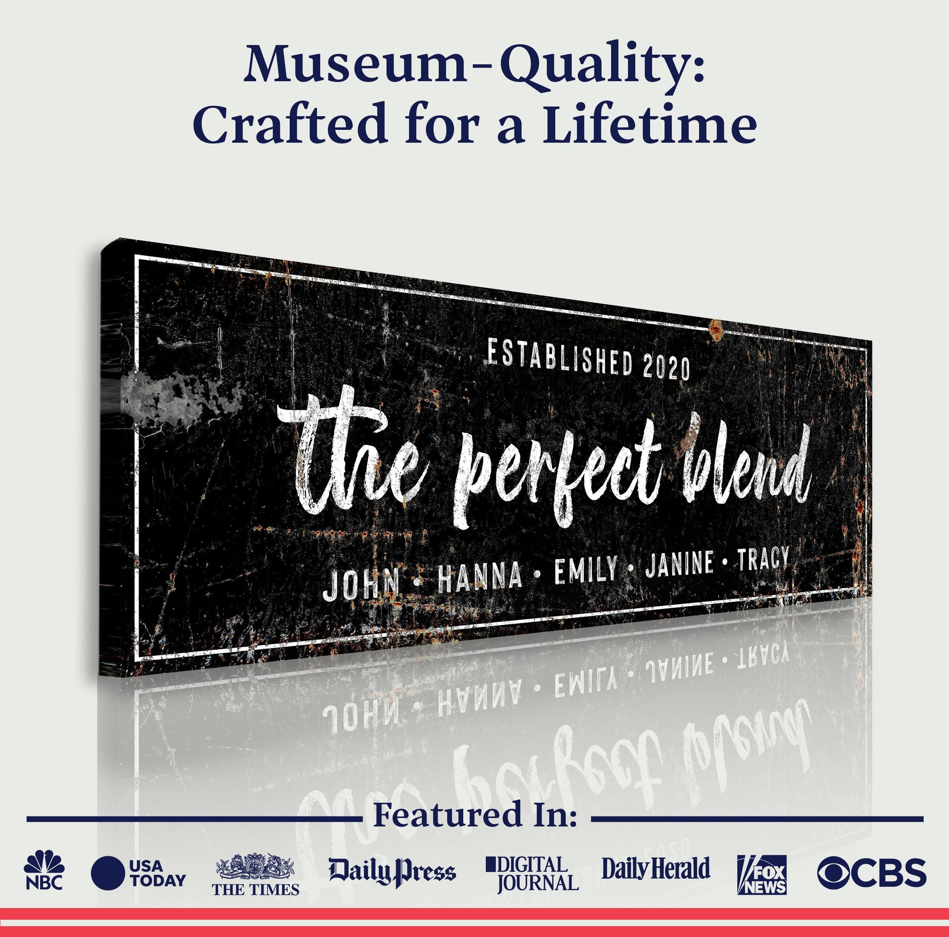 Canvas The Perfect Blend Sign III black distressed by Tailored Canvases on Tampa Home & Garden Store