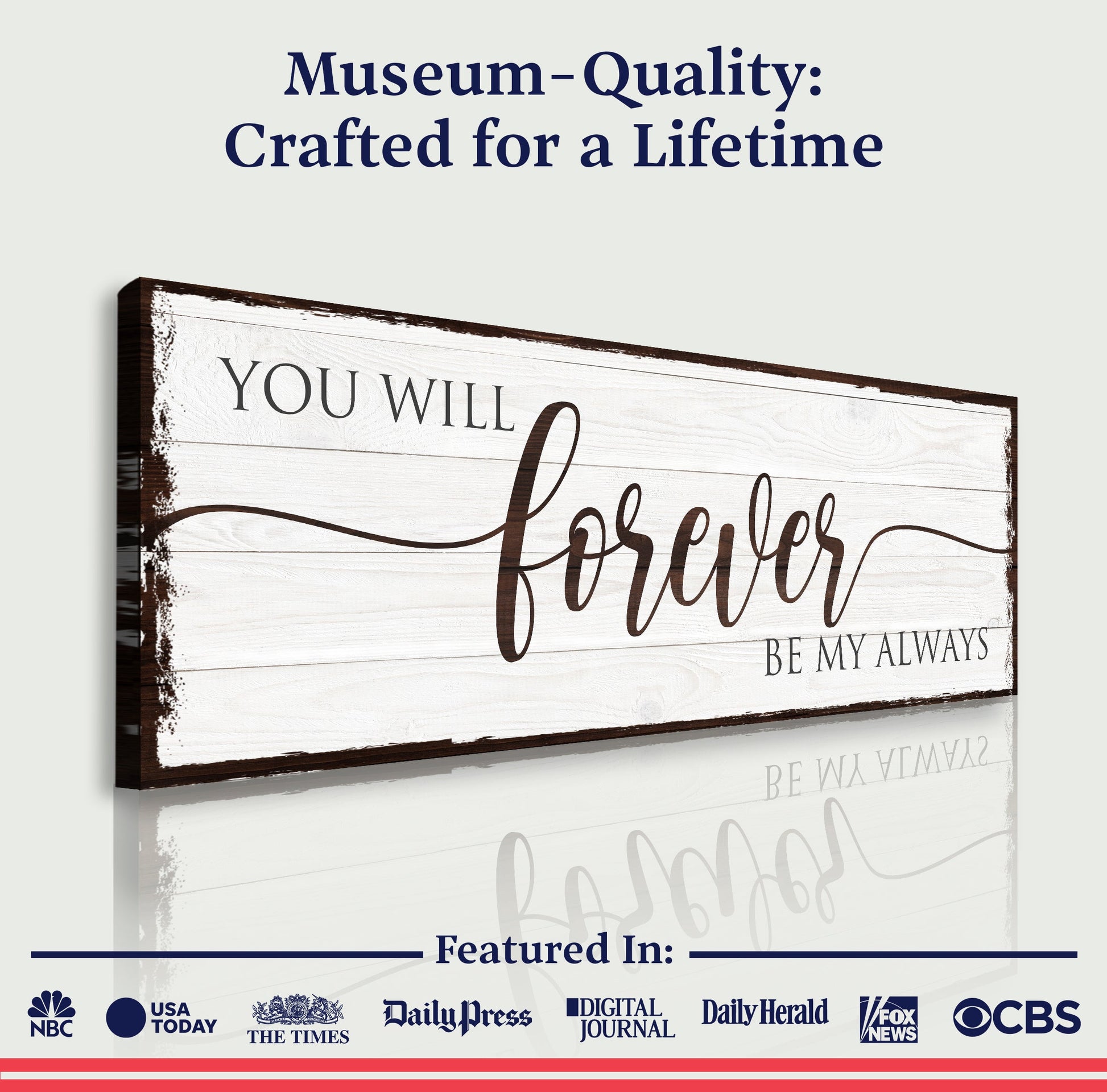 Forever Be My Always Sign canvas crafting decor by Tailored Canvases on Tampa Home & Garden Store
