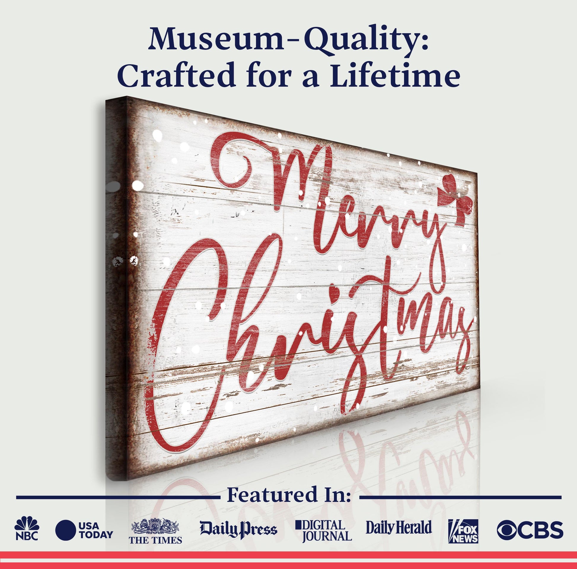 Merry Christmas Sign X canvas by Tailored Canvases, rustic wood panel crafting canvas on Tampa Home & Garden Store