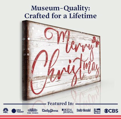 Merry Christmas Sign X canvas by Tailored Canvases, rustic wood panel crafting canvas on Tampa Home & Garden Store