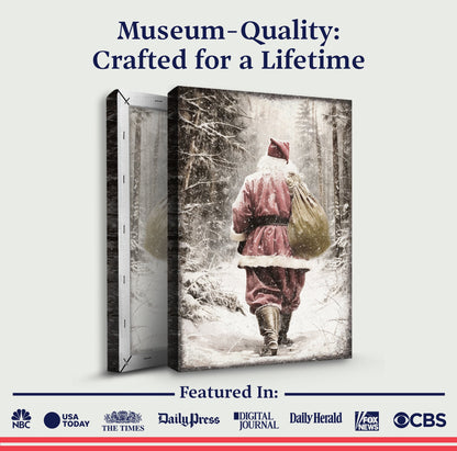 Vintage Santa Claus in Winter Forest Christmas Wall Art III canvas by Tailored Canvases vintage on Tampa Home & Garden Store