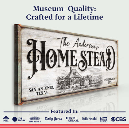 Homestead Sign X canvas crafting canvas by Tailored Canvases with vintage wood sign design on Tampa Home & Garden Store