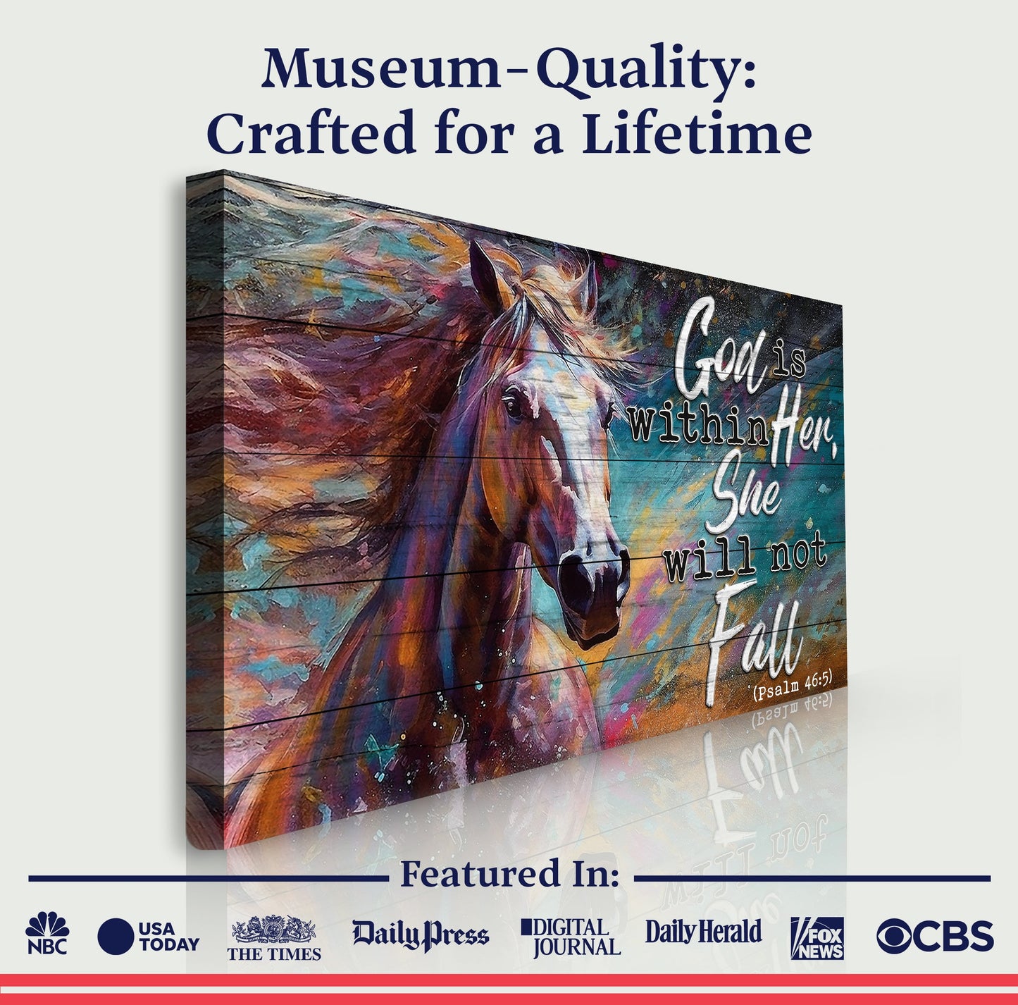 Canvas sign God Is Within Her She Will Not Fall Psalm 46:5 Tailored Canvases with artwork on Tampa Home & Garden Store