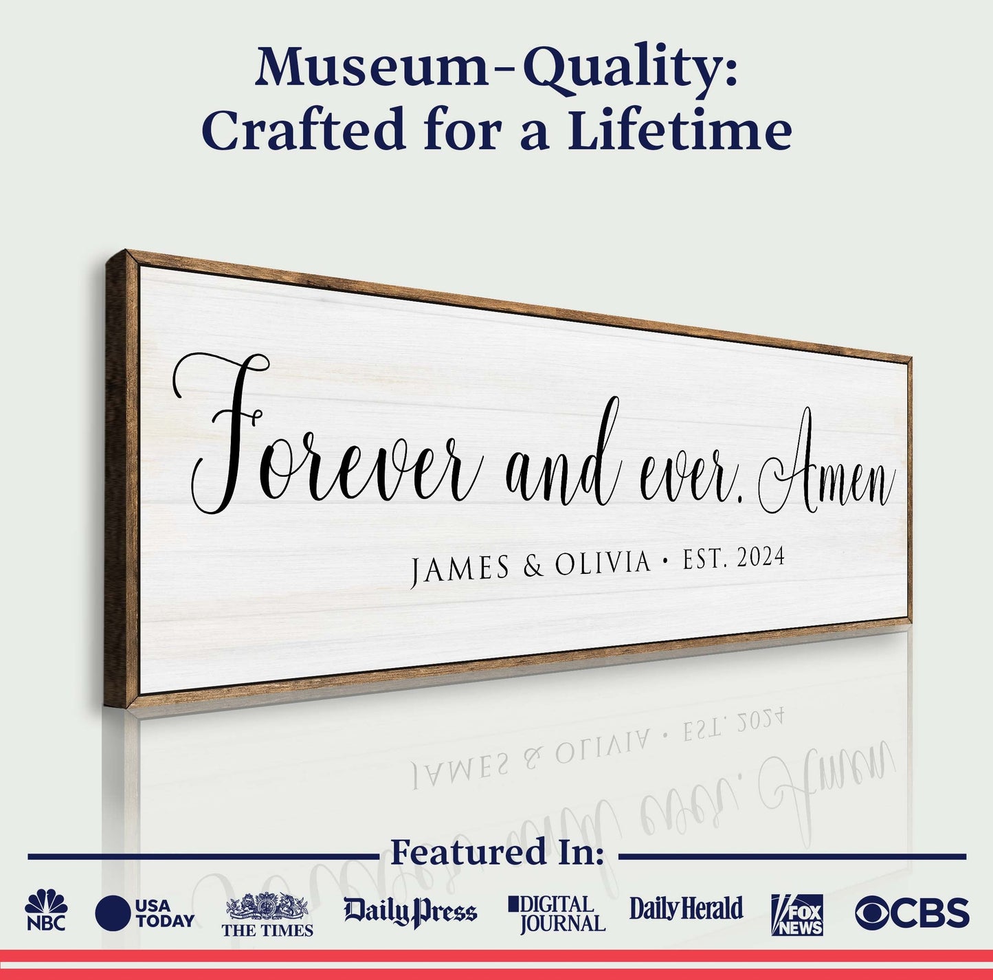 Forever And Ever Amen Faith Sign canvas by Tailored Canvases with a wood frame crafting canvas on Tampa Home & Garden Store