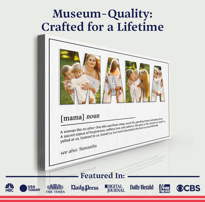 Mother's Day Sign canvas with photo-strip collage by Tailored Canvases on Tampa Home & Garden Store