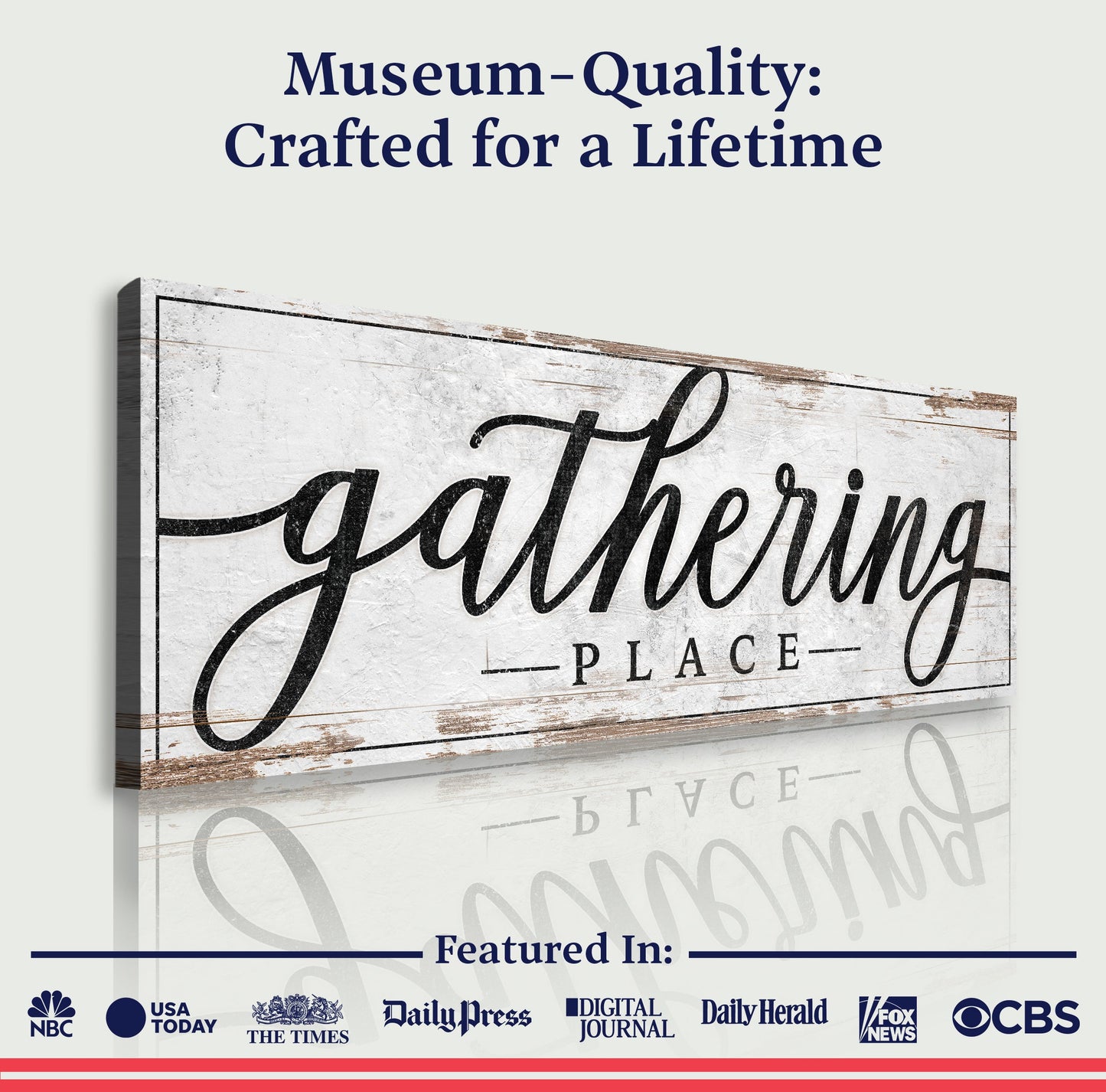 Canvas wall art Gathering Place kitchen sign decor with distressed wood backdrop Thanksgiving on Tampa Home & Garden Store