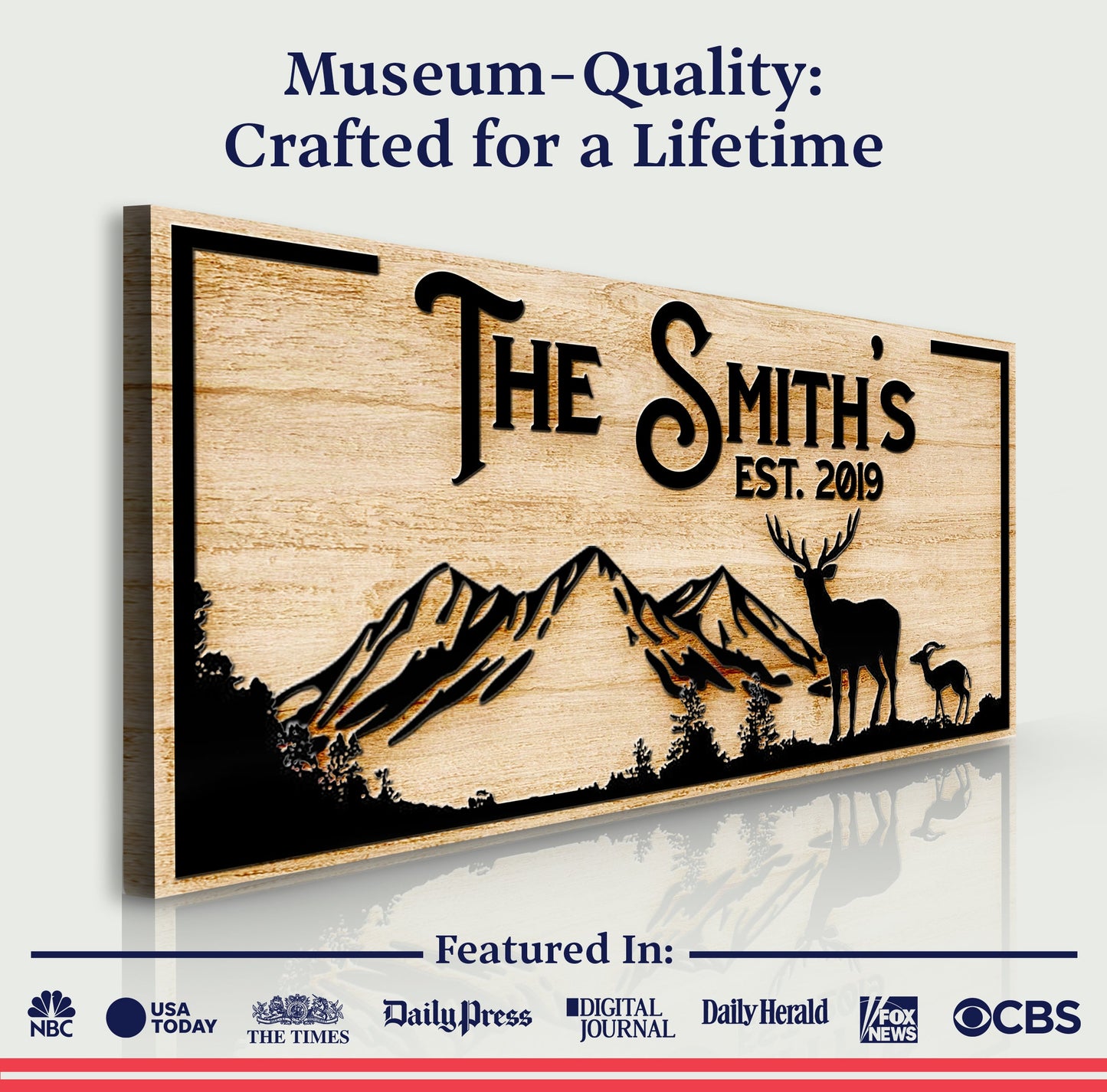 Family Mountain Sign II canvas craft sign with wood panel and mountains Tailored Canvases on Tampa Home & Garden Store