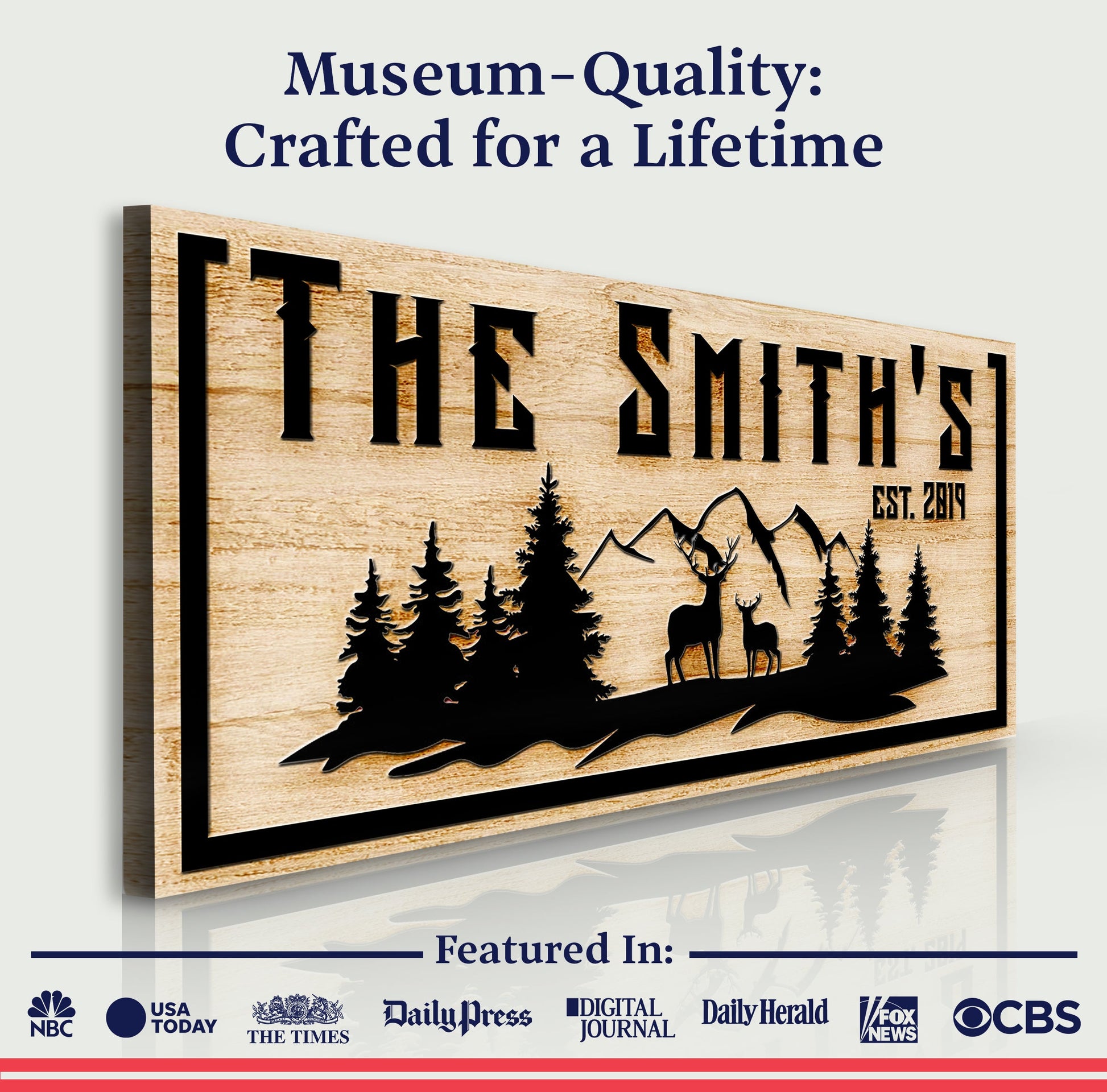 Family Mountain Sign III canvas by Tailored Canvases; forest silhouettes on Tampa Home & Garden Store