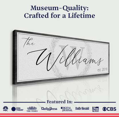 Family Sign XVII canvas by Tailored Canvases; crafting canvas with black frame and script Wedding design on Tampa Home & Garden Store