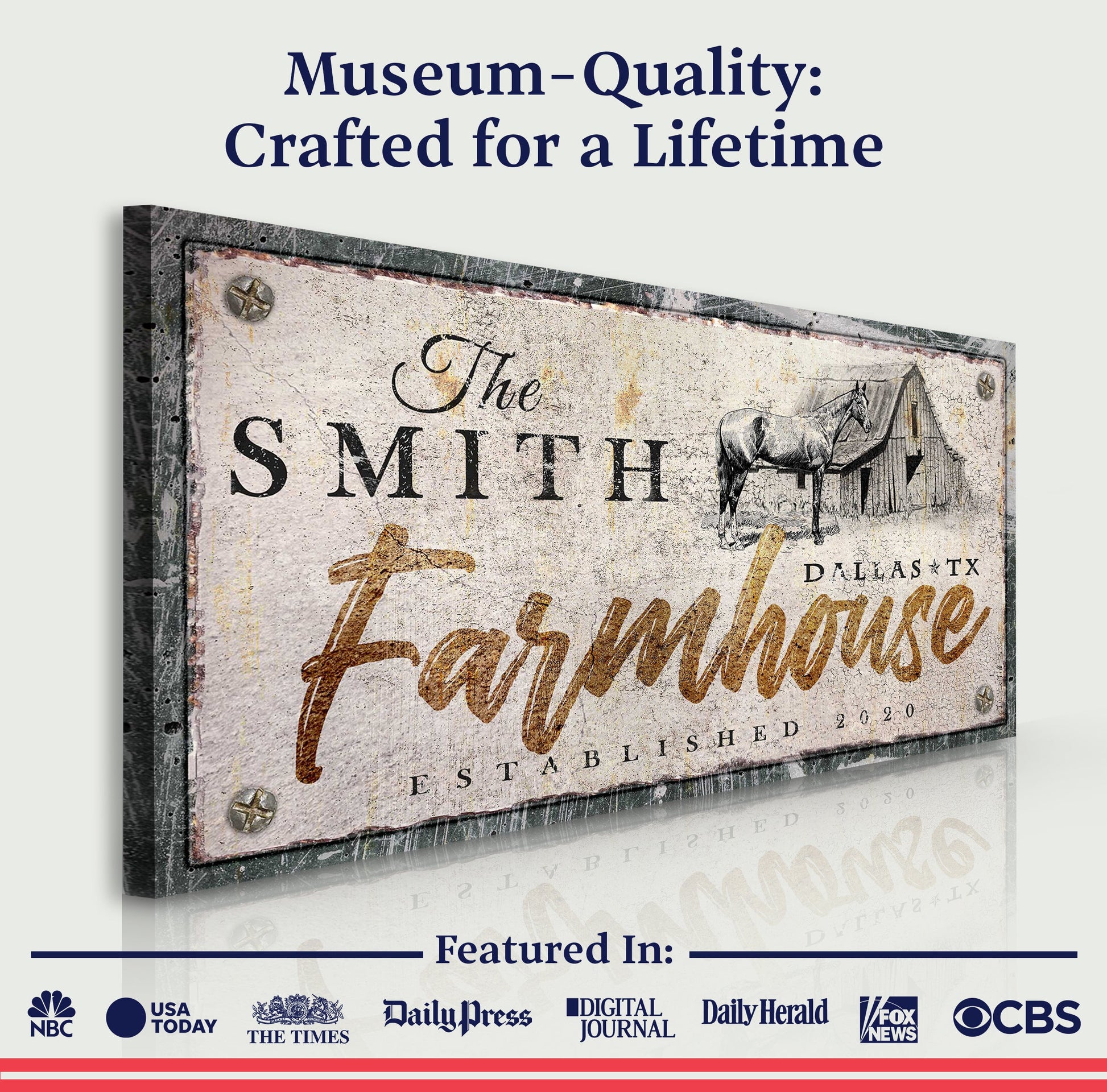Rustic Horse Farmhouse Sign III canvas crafting decor with horse motif Tailored Canvases on Tampa Home & Garden Store