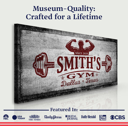 Gym Sign VI canvas by Tailored Canvases, distressed vintage gym sign on Crafting Canvas on Tampa Home & Garden Store