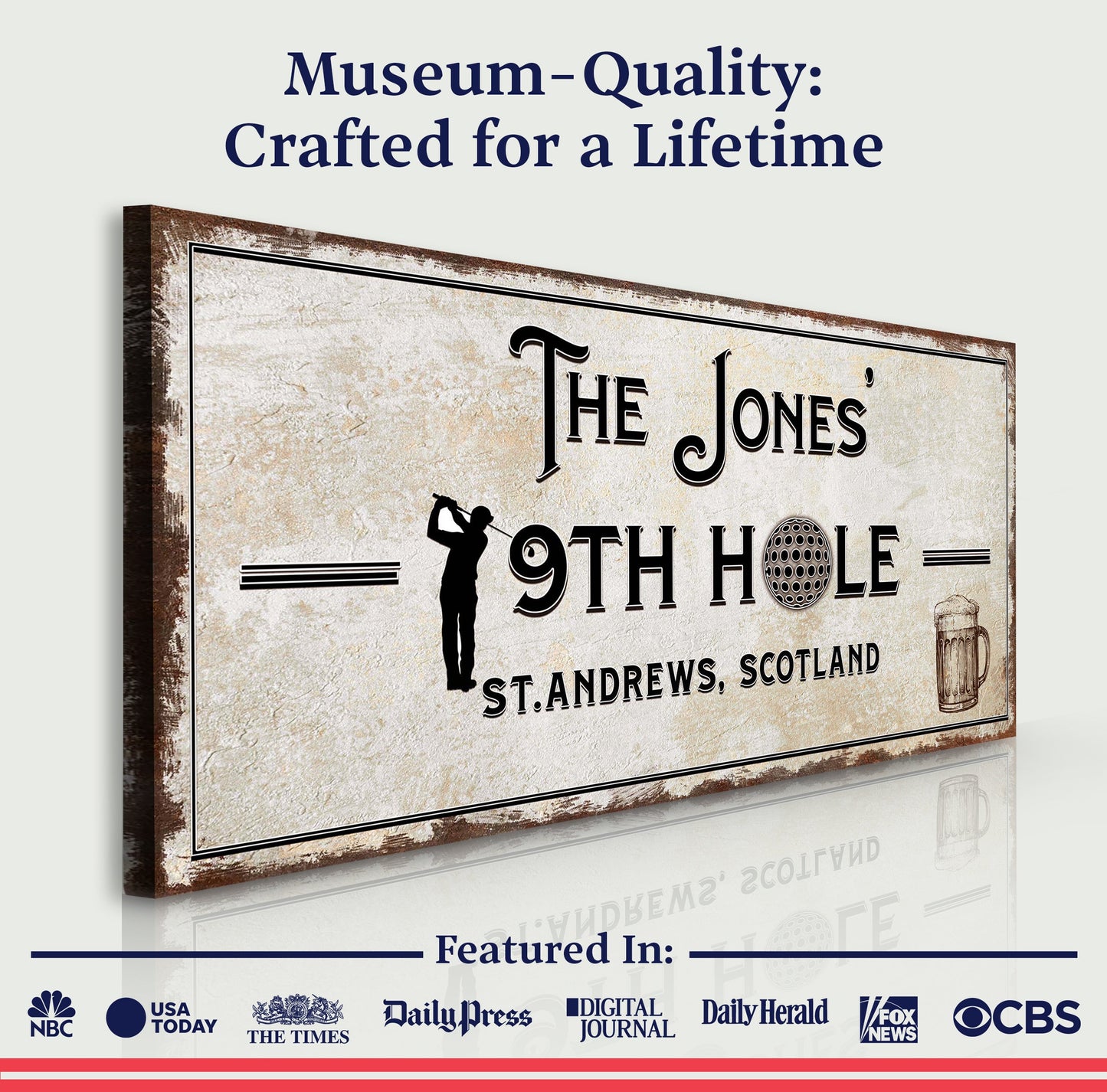 Canvas sign 19th Hole Golf Tailored Canvases crafting canvas rustic texture on Tampa Home & Garden Store