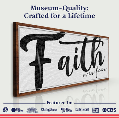 Faith Over Fear Faith Sign II canvas by Tailored Canvases with wood frame and bold script Faith on Tampa Home & Garden Store