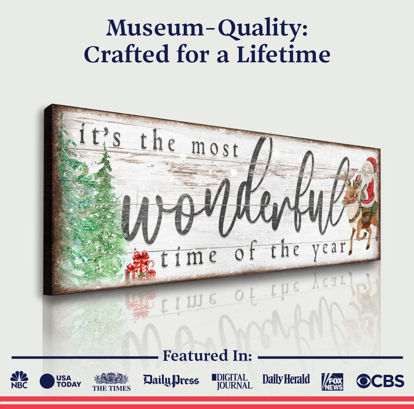 It's The Most Wonderful Time Of The Year Christmas Sign II canvas Tailored Canvases on Tampa Home & Garden Store