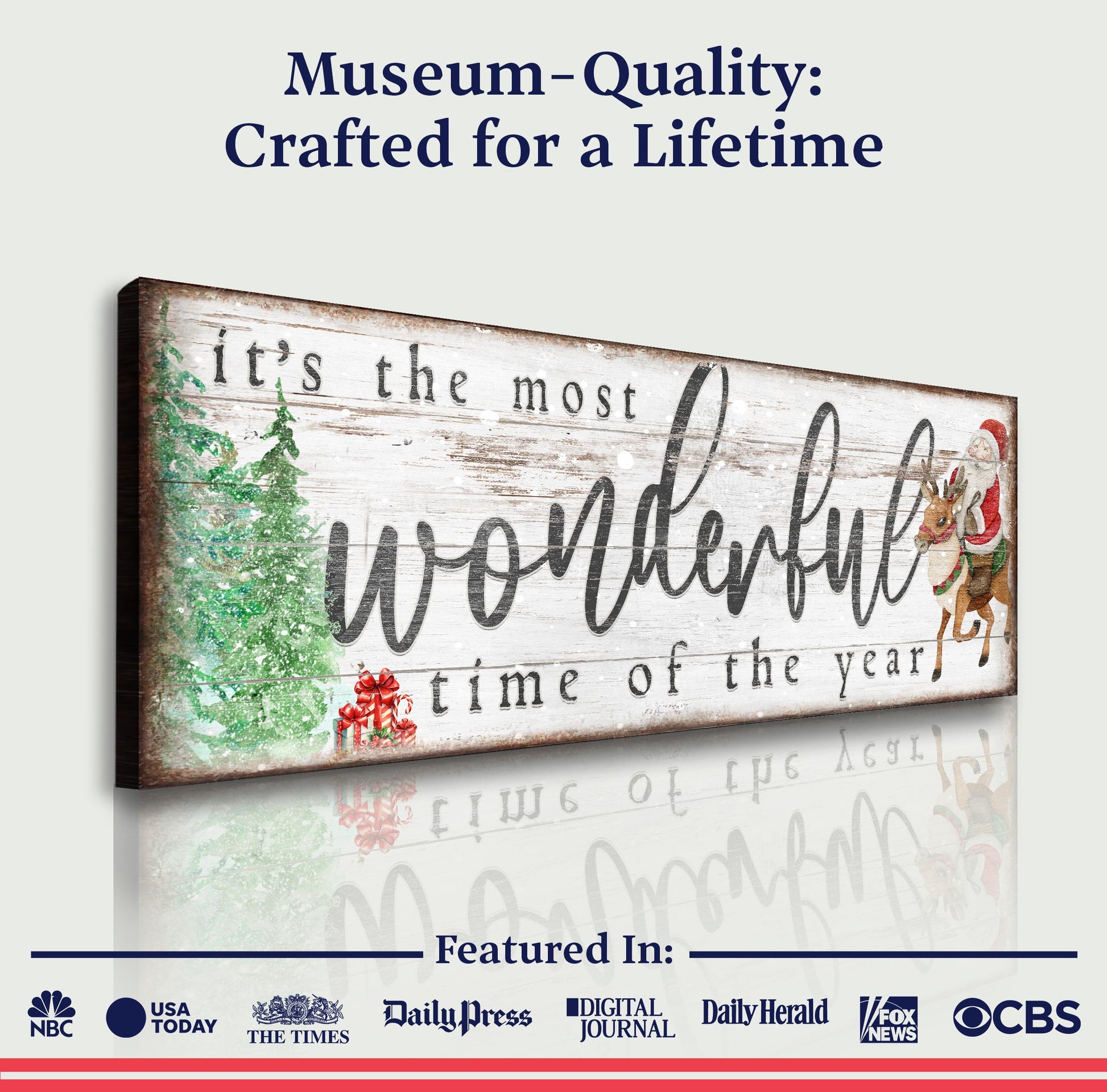 It's The Most Wonderful Time Of The Year Christmas Sign II canvas Tailored Canvases on Tampa Home & Garden Store