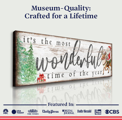 It's The Most Wonderful Time Of The Year Christmas Sign II canvas Tailored Canvases on Tampa Home & Garden Store