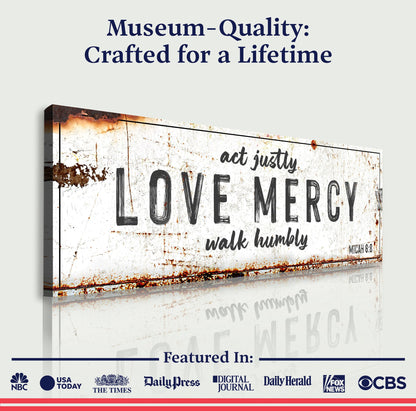 Tailored Canvases canvas sign white bold Act Justly Love Mercy Walk Humbly Faith on Tampa Home & Garden Store
