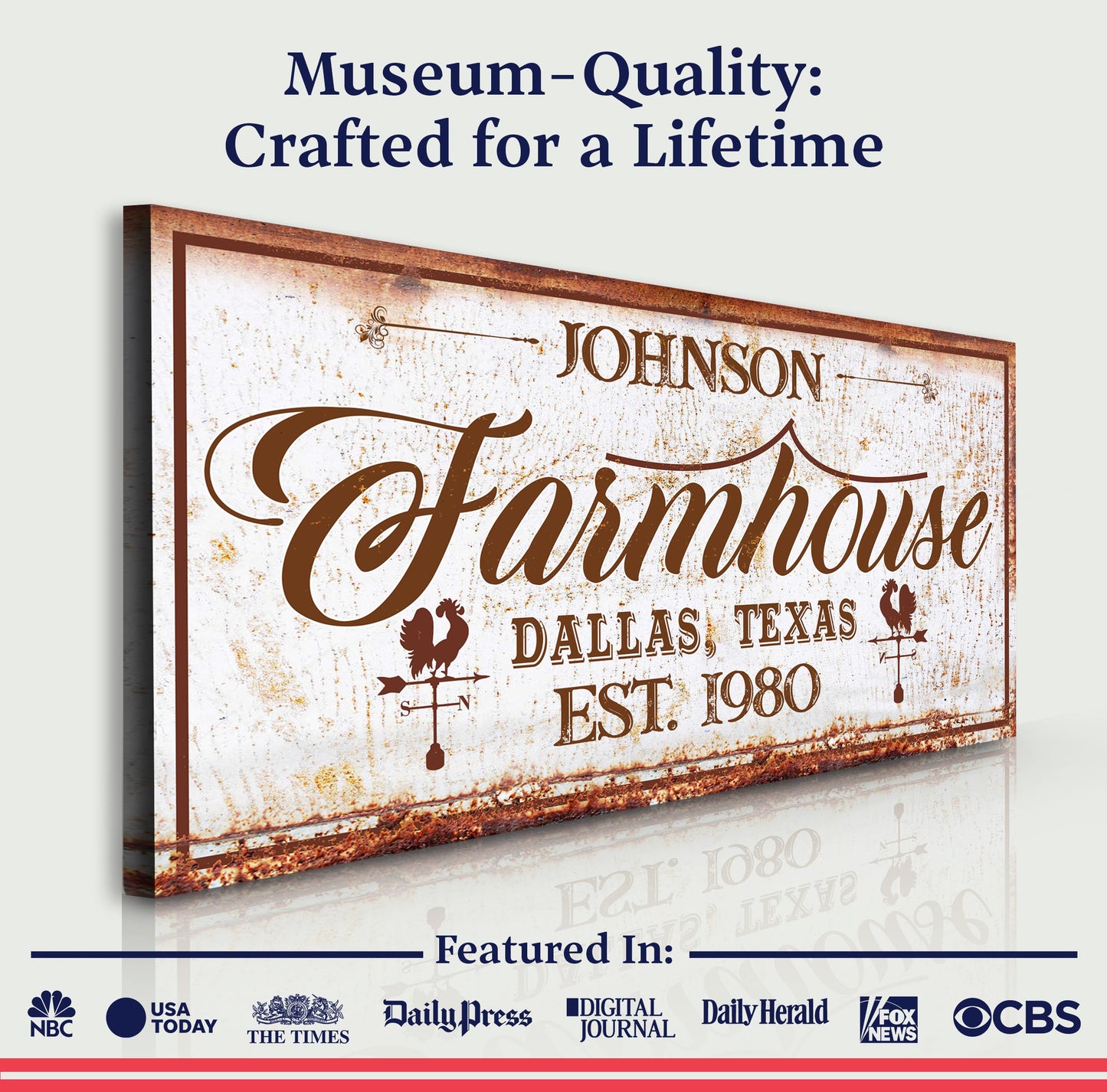 Farmhouse Sign III canvas with rustic brown script Tailored Canvases on Tampa Home & Garden Store