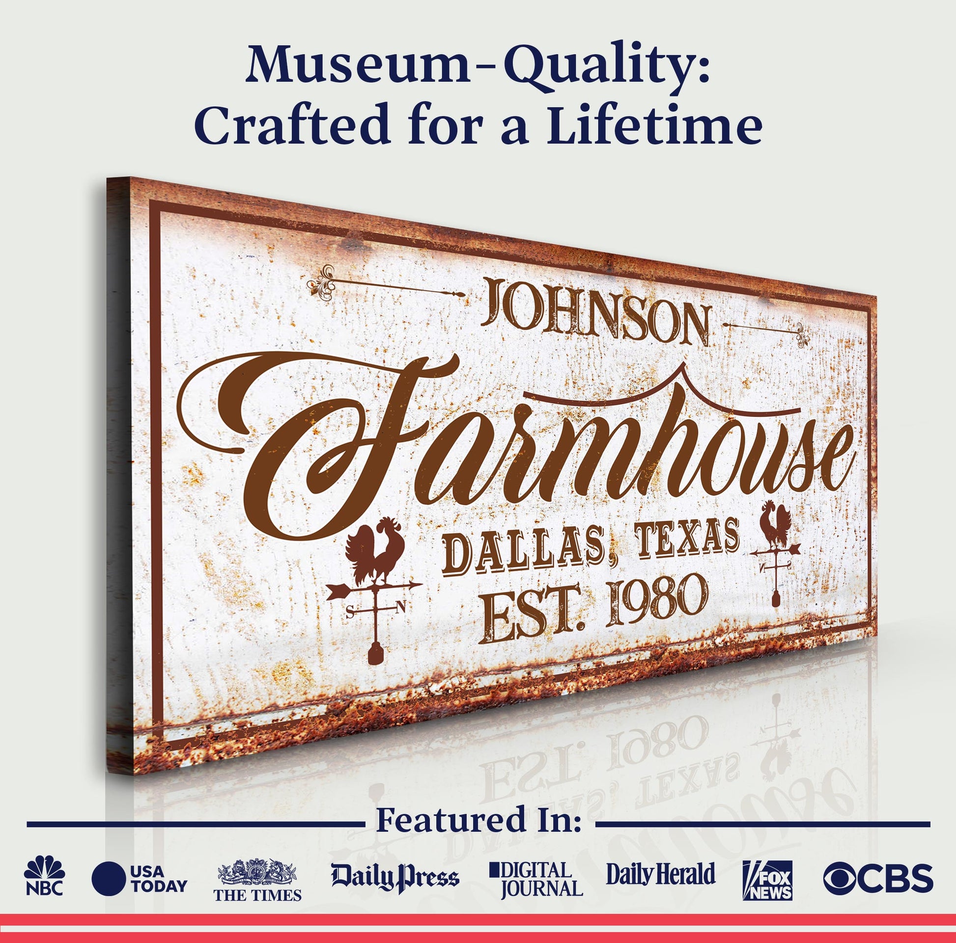 Farmhouse Sign III canvas with rustic brown script Tailored Canvases on Tampa Home & Garden Store